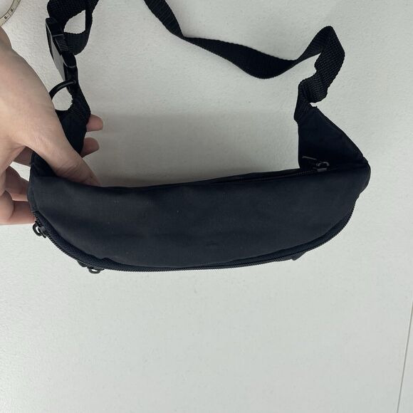 Vintage 80s Pro Spirit Black Canvas Fanny Pack Waist Belt Bag Hip Pack Grunge - Picture 9 of 16